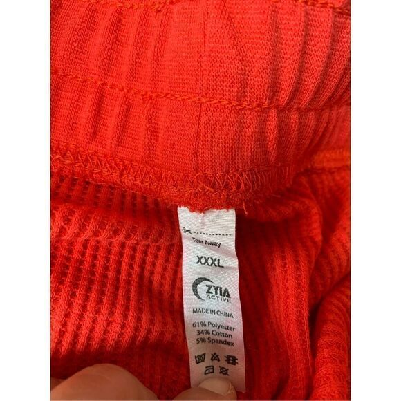 Zyia Don't Wake Me Thermal Joggers Red Waffle Knit Lounge Sleep Pants - Picture 5 of 9